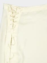 Ferragamo Parchment Satin Midi Skirt with String Ties