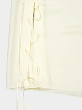 Ferragamo Parchment Satin Midi Skirt with String Ties