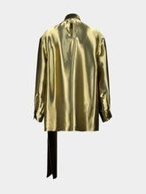 Ferragamo Gold Liquid Lamé Blouse