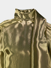 Ferragamo Gold Liquid Lamé Blouse