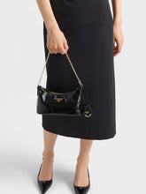 Prada Black Glossy Leather Mini Shoulder Bag