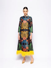 Grayf Visual Garden Print Printed Dress with Feathers | PDP - Fashion Clinic