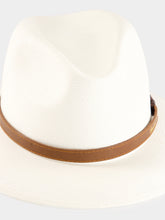 Borsalino White Country Medium Brim Straw Hat