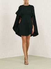 Zimmermann Bottle Green Eden Cascading Mini Dress