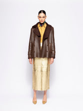 Paula Luna Gold-Effect Leather Skirt