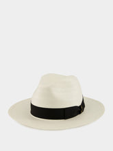 Borsalino White Medea Panama Fantasia Wide Brim