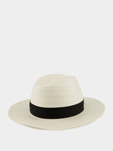 Borsalino White Medea Panama Fantasia Wide Brim