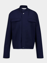 Ferragamo Navy Blue Cropped Blouson