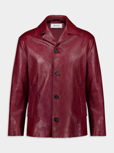 Ferragamo Burgundy Leather Coat