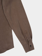 Ferragamo Brown Button-Up Shirt in Matt Satin Lyocell