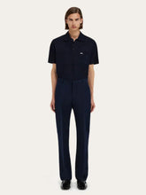 Ferragamo Navy Blue Cotton Canvas Pants