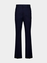 Ferragamo Navy Blue Cotton Canvas Pants