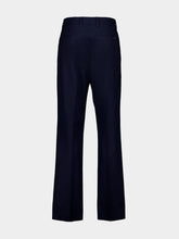 Ferragamo Navy Blue Cotton Canvas Pants
