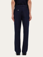 Ferragamo Navy Blue Cotton Canvas Pants