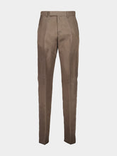Ferragamo Brown Straight-Fit Pleated Trousers