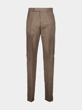 Ferragamo Brown Straight-Fit Pleated Trousers