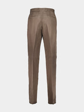 Ferragamo Brown Straight-Fit Pleated Trousers