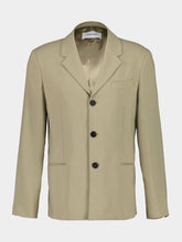 Ferragamo Sand Single-Breasted Silk-Blend Blazer