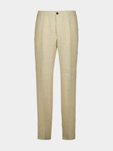 Ferragamo Stone Beige Linen Tailored Jogger Pants