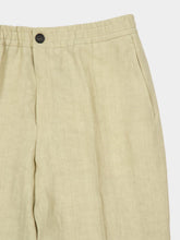 Ferragamo Stone Beige Linen Tailored Jogger Pants