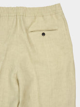 Ferragamo Stone Beige Linen Tailored Jogger Pants