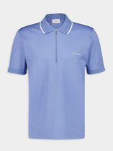 Ferragamo Bluette Cotton Polo with Zip Detail