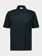 Ferragamo Moss Green Cotton Polo with Jacquard Pocket