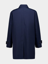Ferragamo Navy Blue Cotton Car Coat