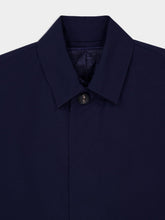 Ferragamo Navy Blue Cotton Car Coat