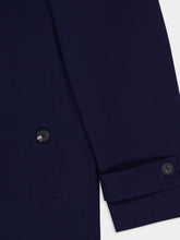 Ferragamo Navy Blue Cotton Car Coat