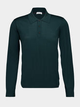 Ferragamo Moss Green Long-Sleeve Wool Polo Shirt