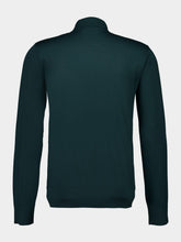 Ferragamo Moss Green Long-Sleeve Wool Polo Shirt