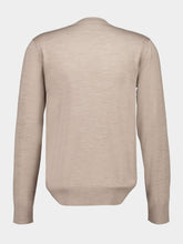 Ferragamo Sand Virgin Wool V-Neck Sweater