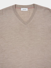 Ferragamo Sand Virgin Wool V-Neck Sweater