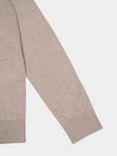 Ferragamo Sand Virgin Wool V-Neck Sweater