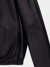 Ferragamo Black Deerskin Bomber Jacket