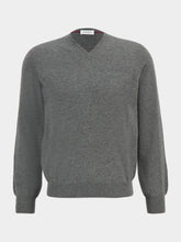 Ferragamo Charcoal V-Neck Virgin Wool Sweater