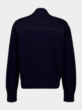 Ferragamo Navy Blue Suede Bomber Jacket