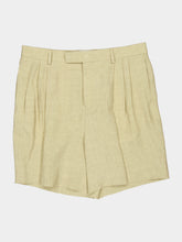 Ferragamo Stone Linen Tailored Bermuda Shorts