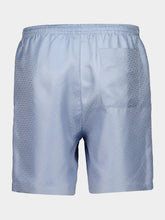 Ferragamo Light Denim Silk Monogram Bermuda Shorts