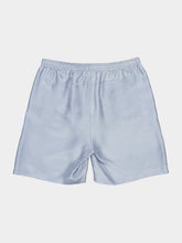 Ferragamo Light Denim Silk Monogram Bermuda Shorts