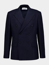 Ferragamo Navy Blue Double-Breasted Blazer
