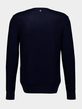 Ferragamo Navy Blue V-Neck Knit Sweater