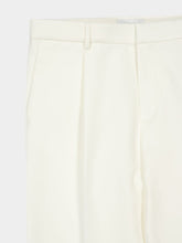 Ferragamo Ecru Tailored Cotton Cashmere Twill Trousers