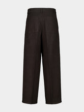 Ferragamo Dark Chocolate Workwear Wide-Leg Trousers