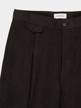 Ferragamo Dark Chocolate Workwear Wide-Leg Trousers