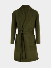 Ferragamo Olive Green Wool and Cashmere Belted Coat