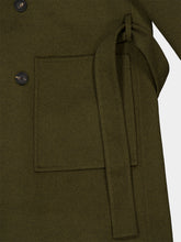Ferragamo Olive Green Wool and Cashmere Belted Coat