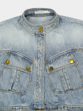 Zimmermann Sea Foam Utility Denim Mini Dress