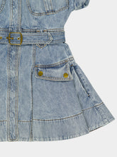Zimmermann Sea Foam Utility Denim Mini Dress